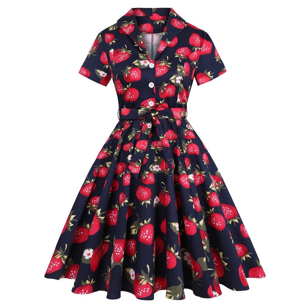 Vestido Vintage Plus Size Morango