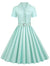 Vestido Vintage Plus Size Turquesa Cintura Alta