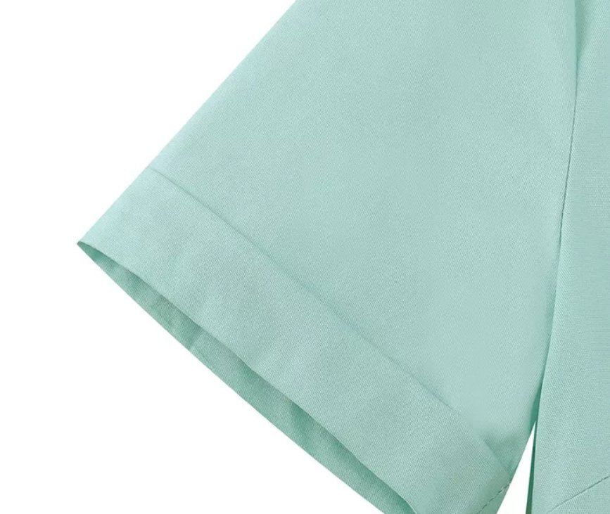 Vestido Vintage Plus Size Turquesa Cintura Alta