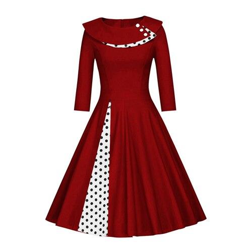 Vestido Vintage De Inverno Plus Size Bordô
