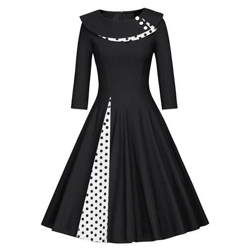 Vestido Preto Plus Size Vintage De Inverno
