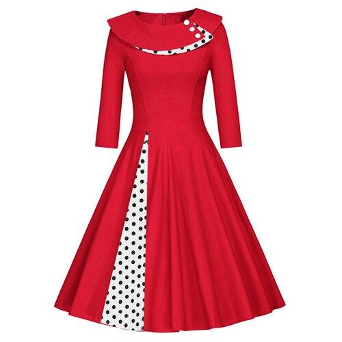 Vestido Vintage Plus Size Vermelho De Inverno