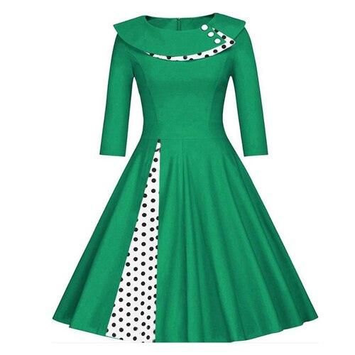 Vestido Verde Plus Size Vintage De Inverno