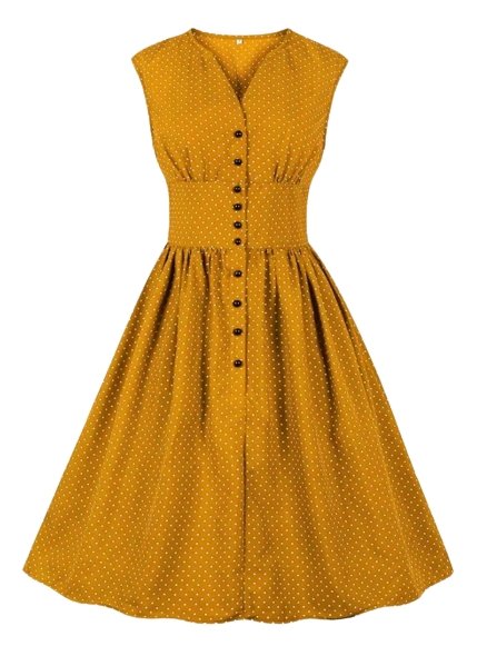 Vestido Vintage Amarelo Plus Size