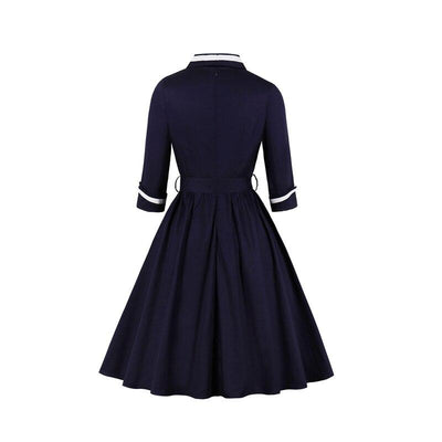 Vestido Azul Plus Size Anos 50