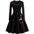 Vestido Vintage Plus Size Preto Com Flores Bordadas