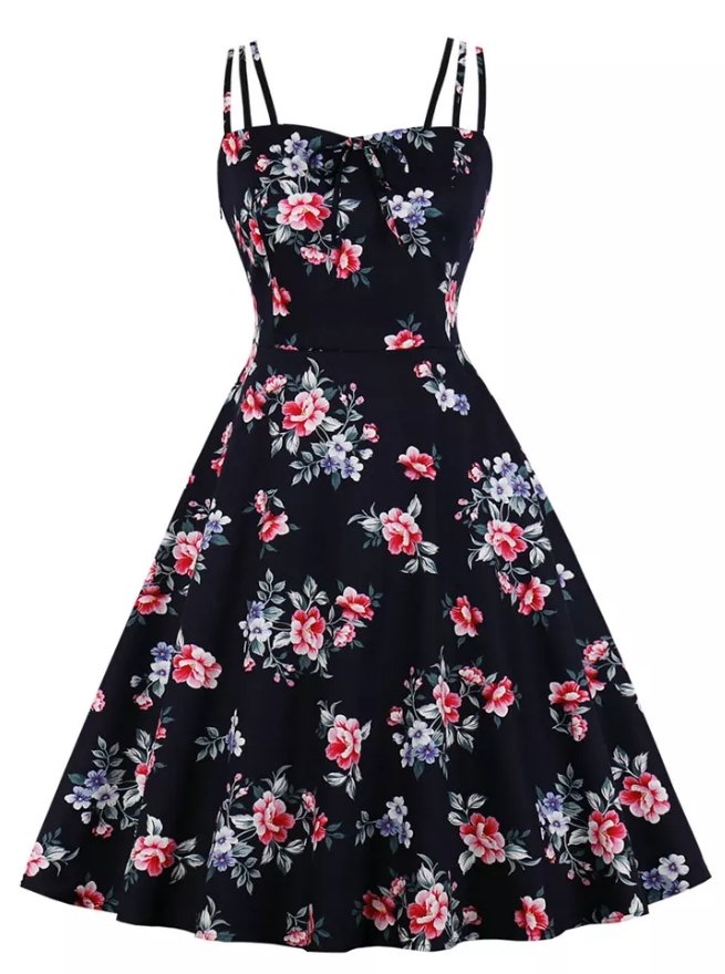 Vestido Vintage Plus Size Preto Natural