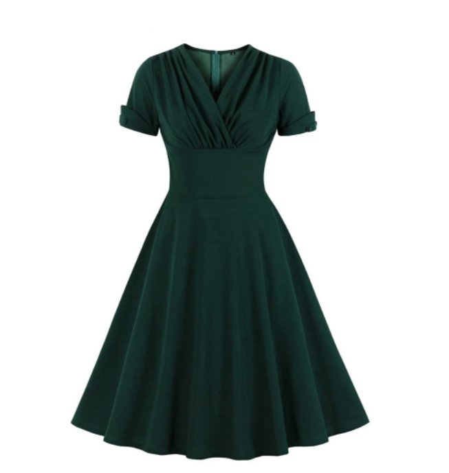 Vestido Verde Plus Size Vintage