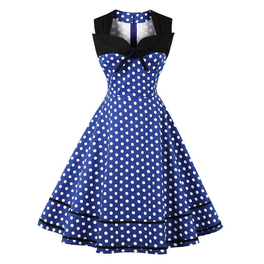 Vestido Vintage Retrô Plus Size Azul