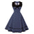 Vestido Vintage Retrô Tamanho Grande Azul Marinho