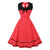 Vestido Vintage Retrô Tamanho Grande Vermelho