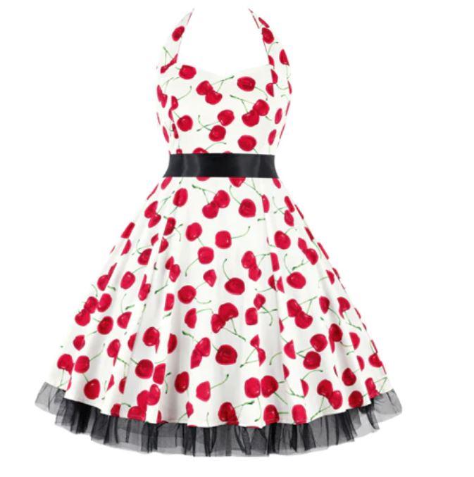 Vestido Vintage Cherry Rockabilly Plus Size