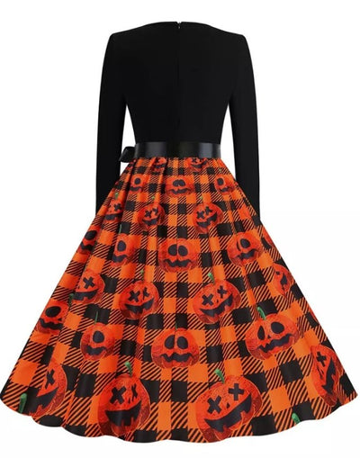 Vestido Vintage Rockabilly De Halloween Tamanho Grande