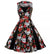 Vestido Vintage Rockabilly Plus Size Vermelho Caveira