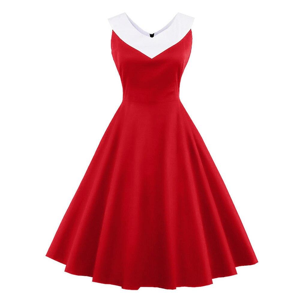 Vestido Vintage Plus Size Vermelho Gola Chique Vermelho