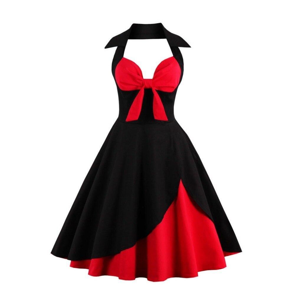 Vestido Vintage Plus Size Vermelho Preto