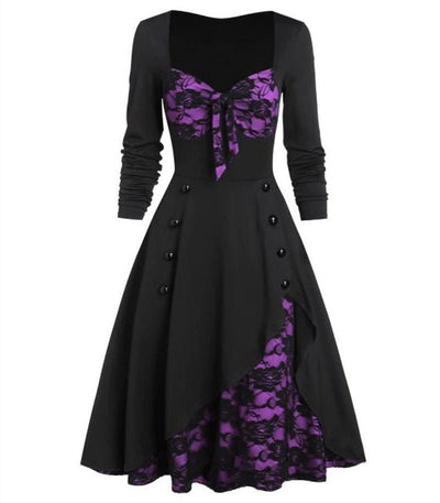 Vestido Vintage Sexy Plus Size Roxo