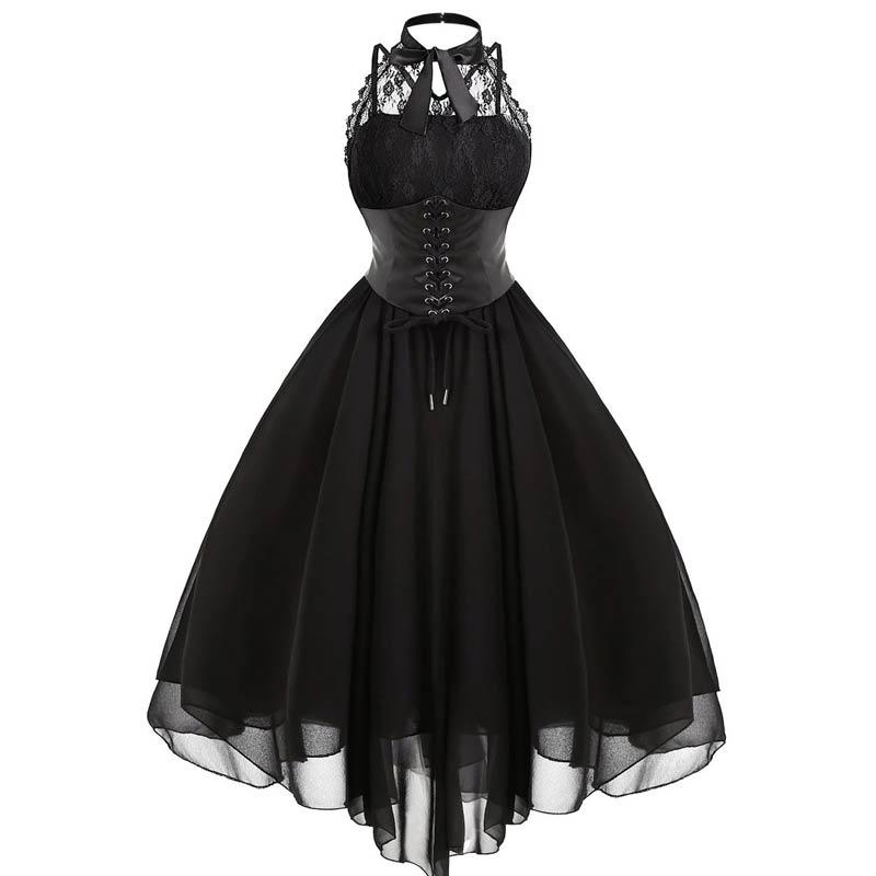 Vestido Preto Steampunk Plus Size Vintage