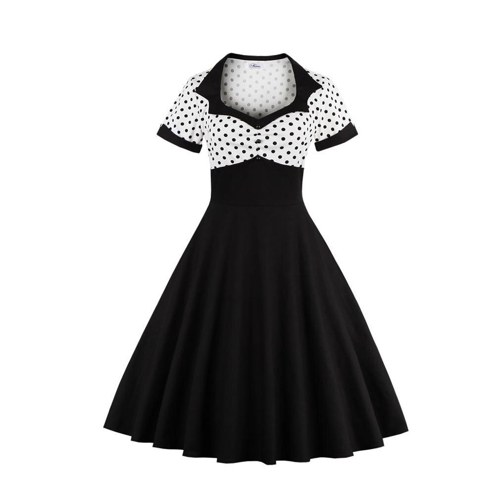 Vestido Vintage Preto Branco Plus Size Swing