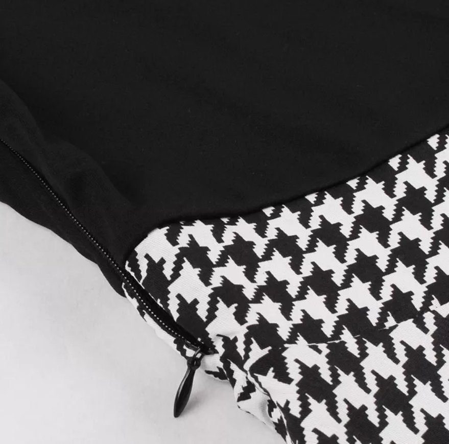 Vestido Xadrez Vintage Cinza