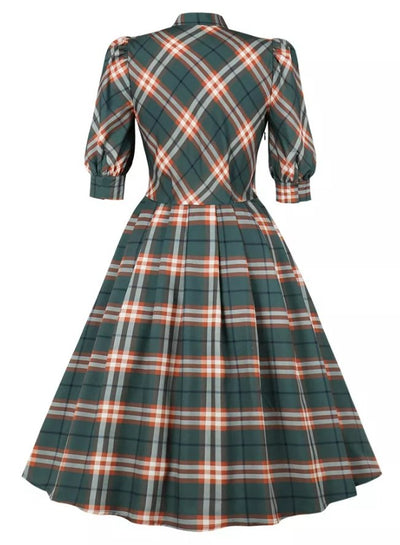 Vestido Vintage Xadrez De Inverno