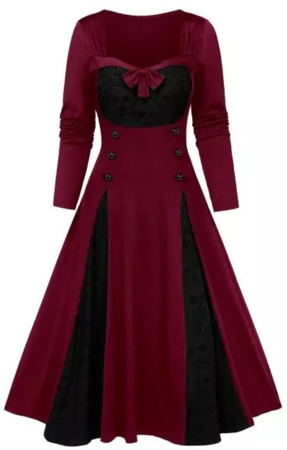 Vestido Vintage Plus Size Inverno Preto