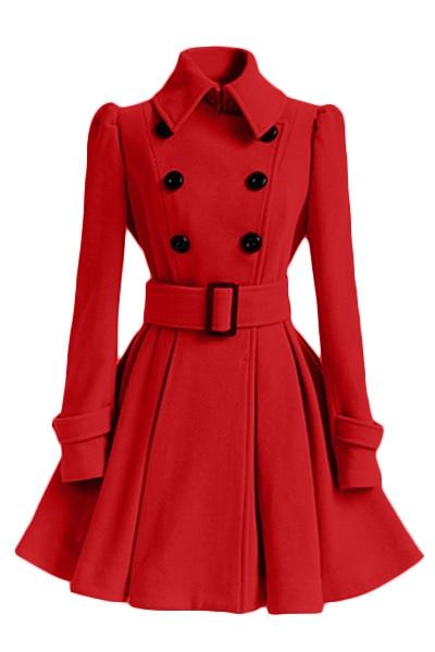 Vestido Vintage De Inverno De Lã Vermelha