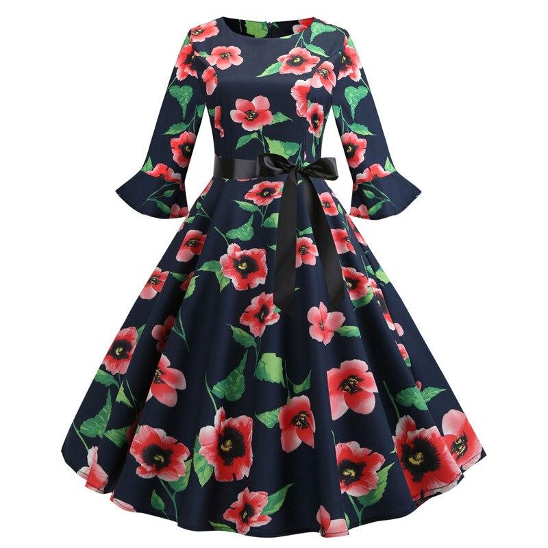 Vestido Vintage De Inverno Preto Poppies