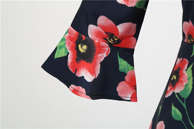 Vestido Vintage De Inverno Preto Poppies