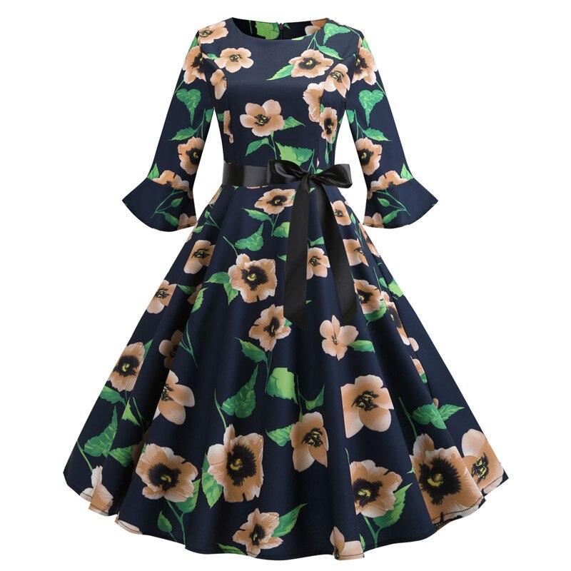 Vestido Vintage Preto Floral De Inverno