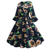 Vestido Vintage Preto Floral De Inverno