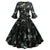 Vestido Floral Preto Vintage De Inverno