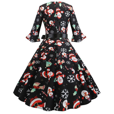 Vestido Preto Vintage De Inverno De Natal