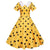 Vestido Vintage Amarelo Com Bolinhas Pretas
