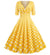 Vestido Vintage De Bolinhas De Algodão Amarelo