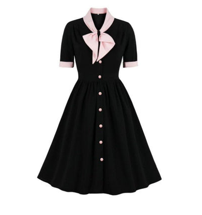 Vestido Vintage Xadrez Preto