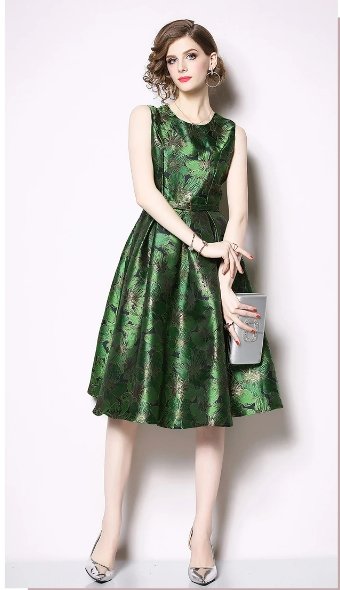 Robe Vintage Jour Verte