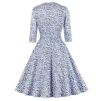 Vestido Vintage Leopardo Azul