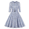 Vestido Vintage Leopardo Azul