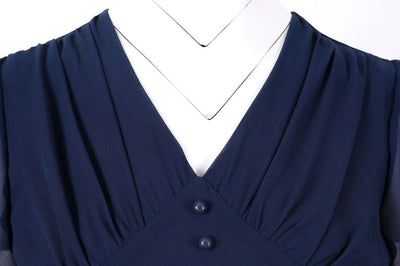 Vestido Longo Vintage Azul Anos 50