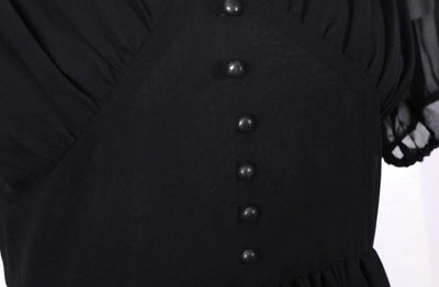 Vestido Longo Preto Vintage Anos 50