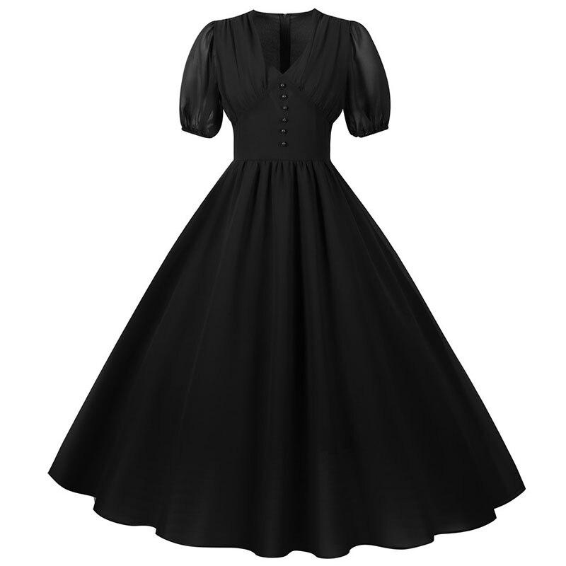 Vestido Longo Preto Vintage Anos 50