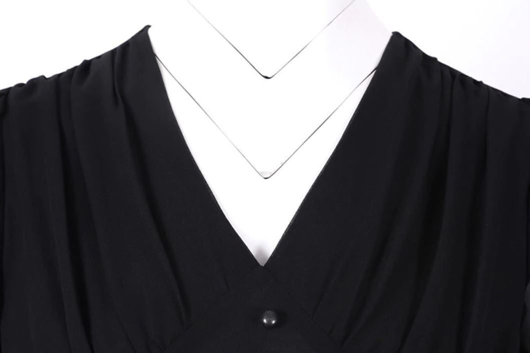 Vestido Longo Preto Vintage Anos 50