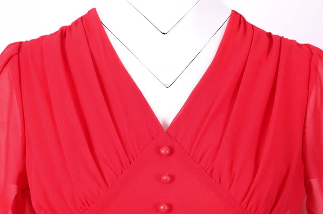 Vestido Longo Vermelho Vintage Anos 50