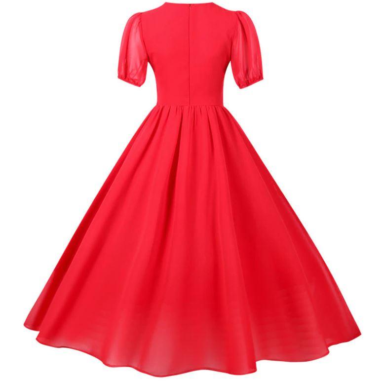 Vestido Longo Vermelho Vintage Anos 50