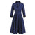 Vestido Vintage Manga Longa Marinha