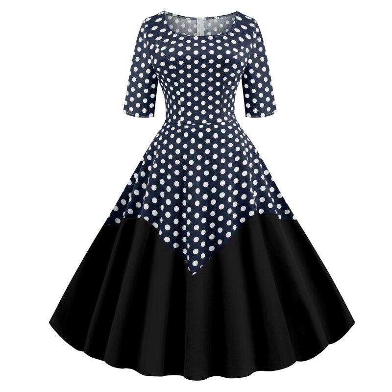 Vestido Corpete De Bolinhas Azuis Anos 1950