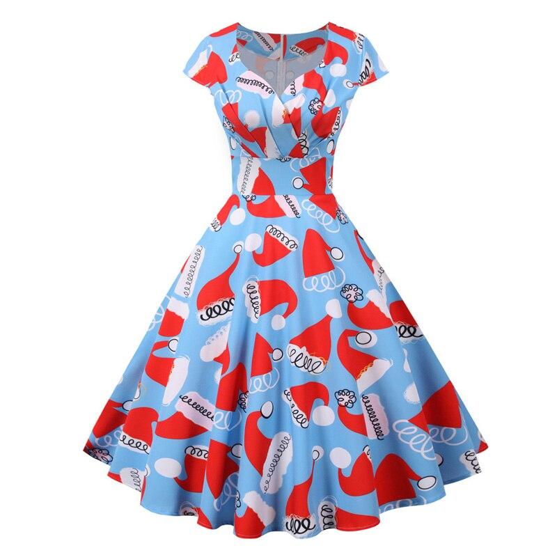 Vestido Vintage De Natal Tamanho Grande Azul