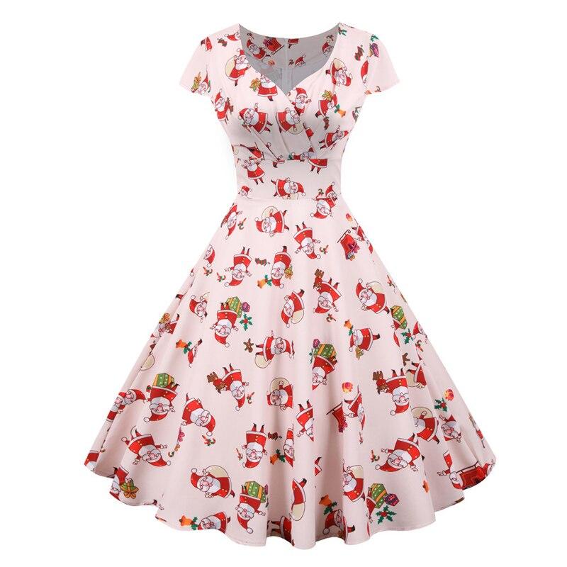 Vestido Vintage De Natal Tamanho Grande Rosa