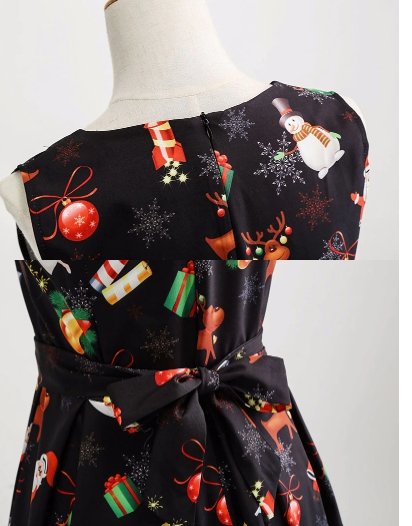 Vestido Vintage De Natal Preto